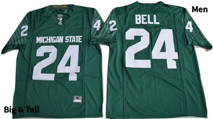 Men's Michigan State Spartans #24 Leveon Bell NCAA Nike Authentic Green Big & Tall College Stitched Football Jersey JM41L81MS